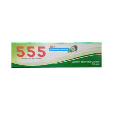 ثلاث خمسات لايثر كريم حلاقة بالجلسرين وزيت جوز الهند 55 جم - 555 lather shaving cream
