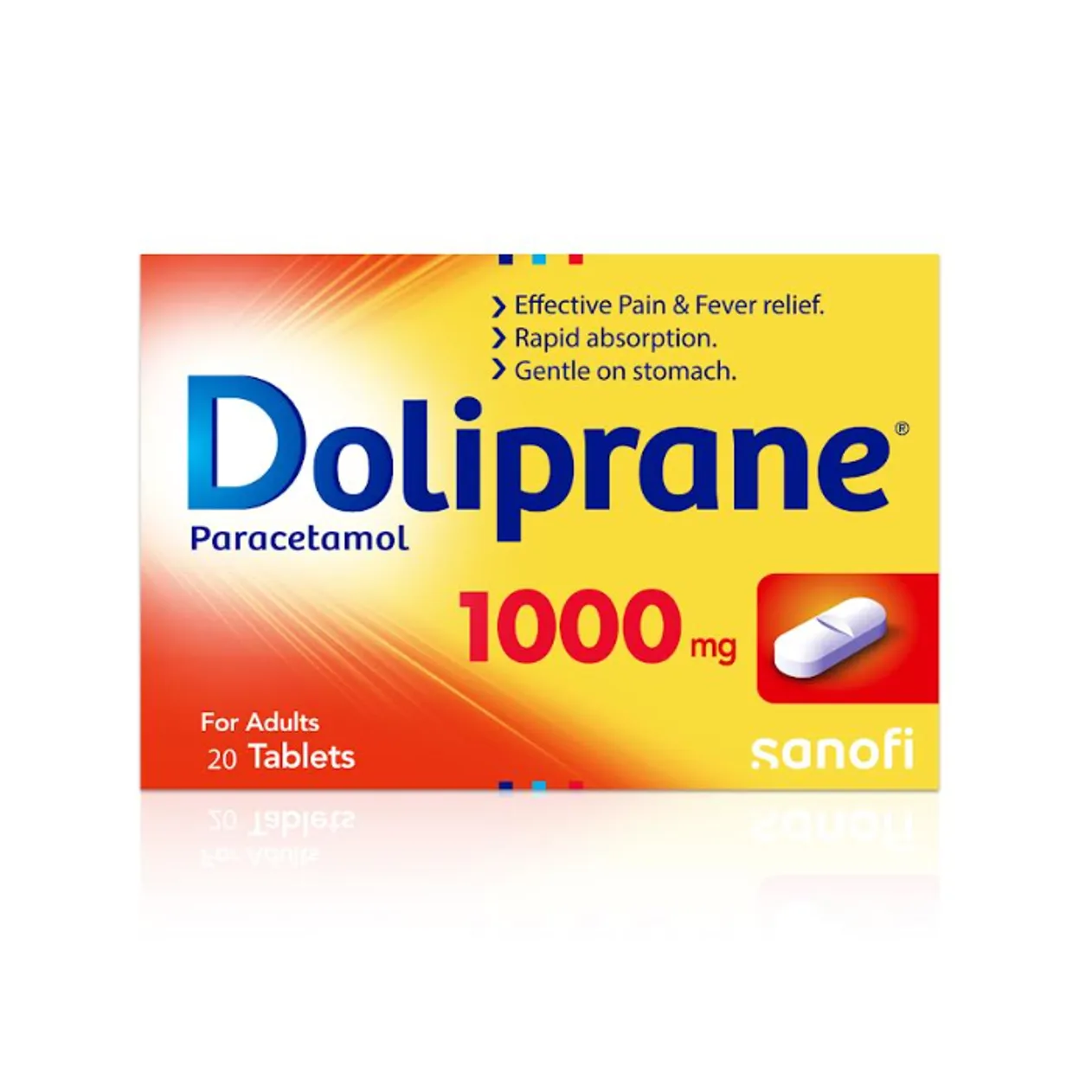 دوليبران 1000 مجم باراسيتامول مسكن للصداع والآلام | 20 قرص - Doliprane