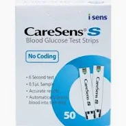 كير سينس اس شرائط قياس السكر في الدم 50 شريط - caresens test strips